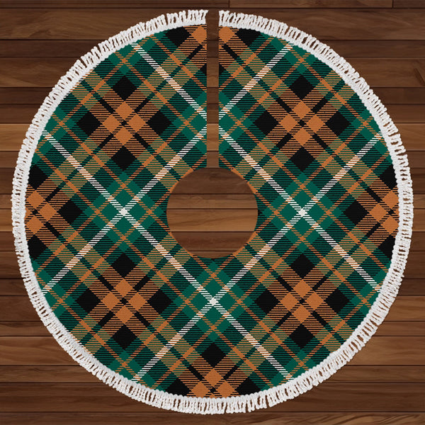 Ramsay Orange Modern Tartan Christmas Tree Skirt