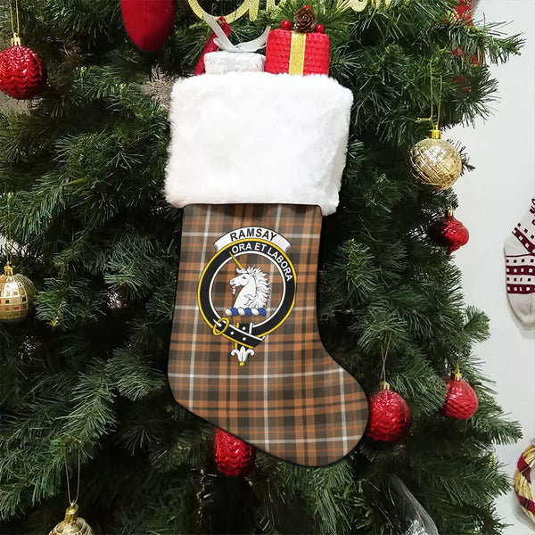 Ramsay Orange Weathered Clan Badge Tartan Christmas Stocking