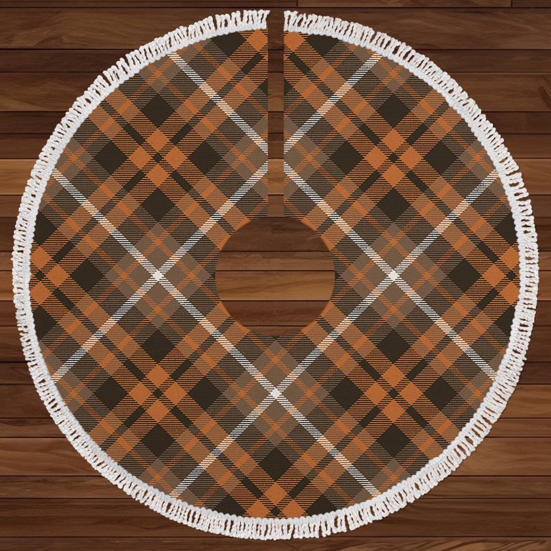 Ramsay Orange Weathered Clan Badge Tartan Christmas Tree Skirt