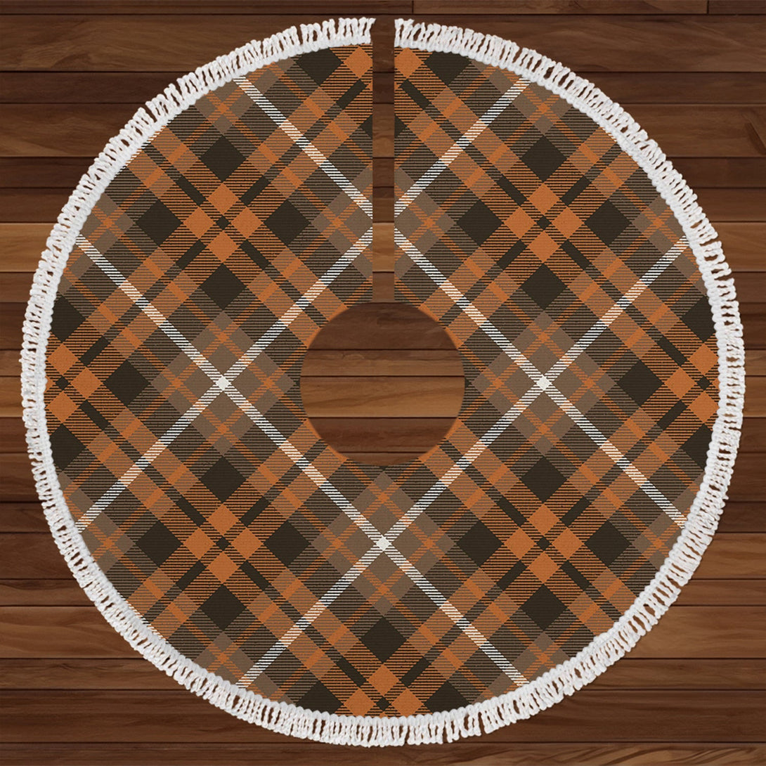 Ramsay Orange Weathered Tartan Christmas Tree Skirt