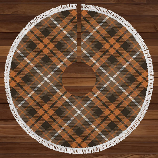 Ramsay Orange Weathered Tartan Christmas Tree Skirt