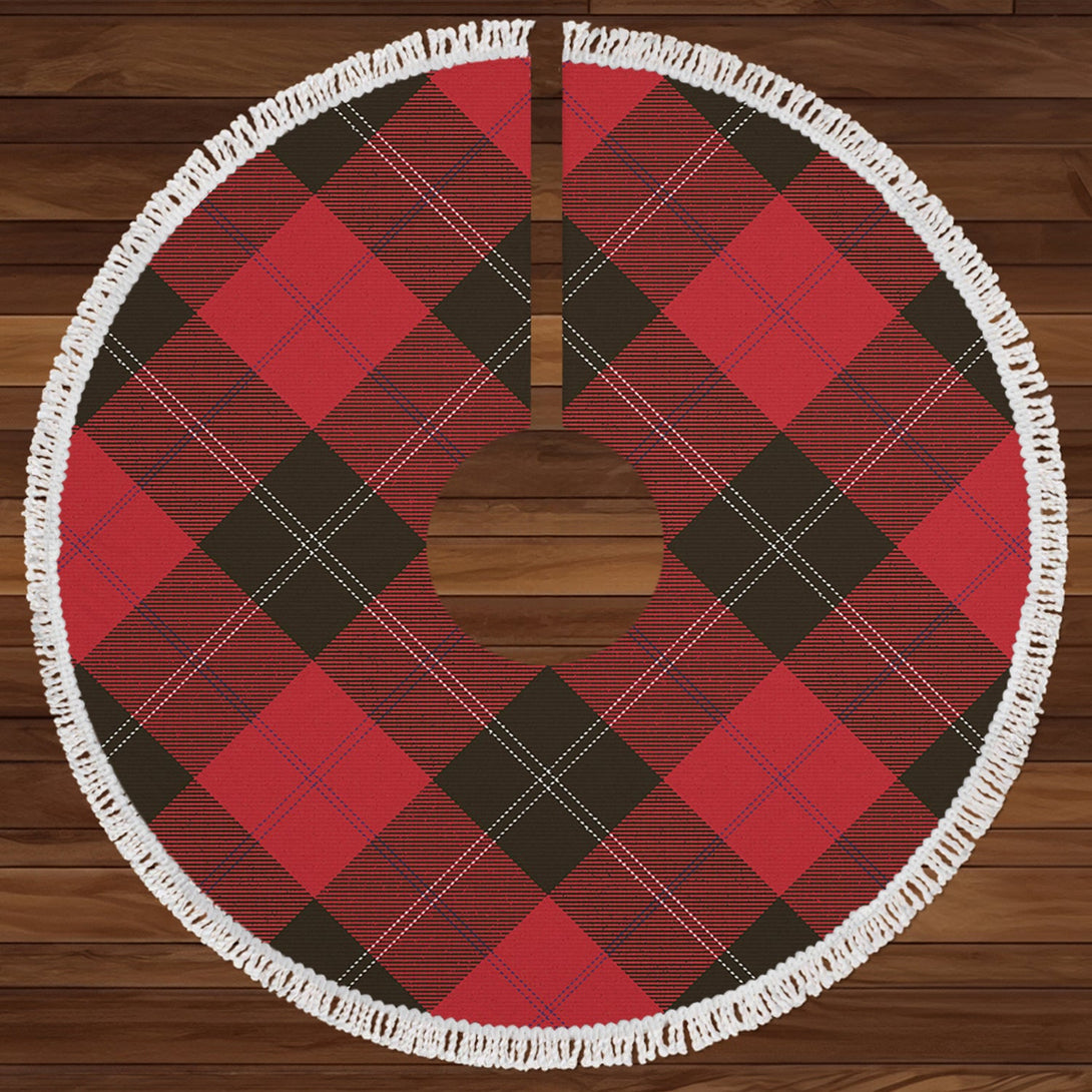 Ramsay Red (Ramsay of Dalhousie) Weathered Clan Badge Tartan Christmas Tree Skirt