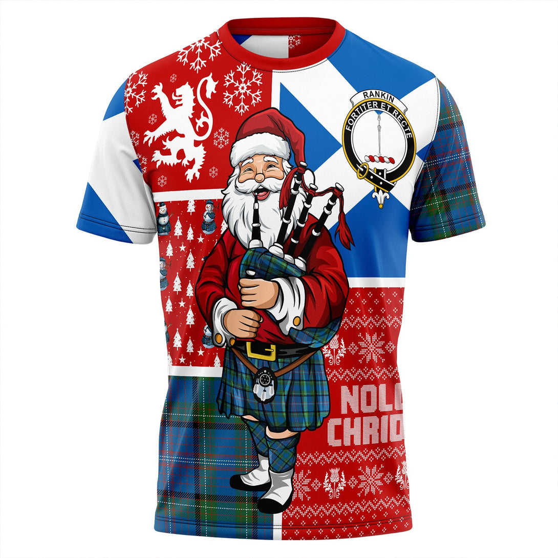 Rankin Ancient Clan Badge Tartan T-Shirt Scotland Christmas Santa