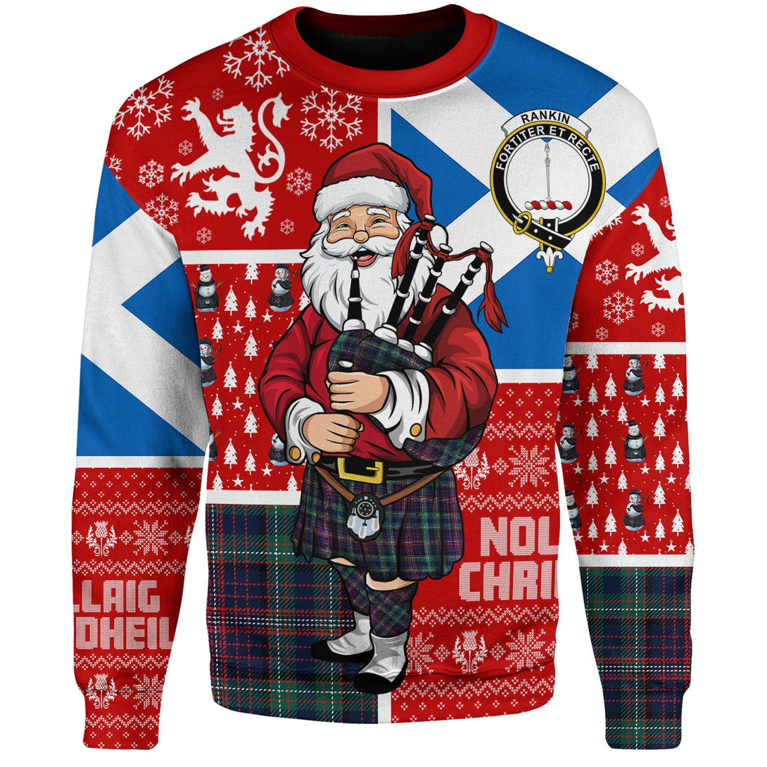 Rankin Modern Clan Badge Tartan Sweatshirt Scotland Christmas Santa