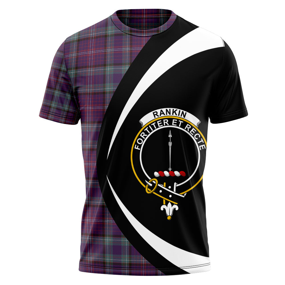 Rankin Weathered Clan Badge Tartan T-Shirt Circle Style Personalized