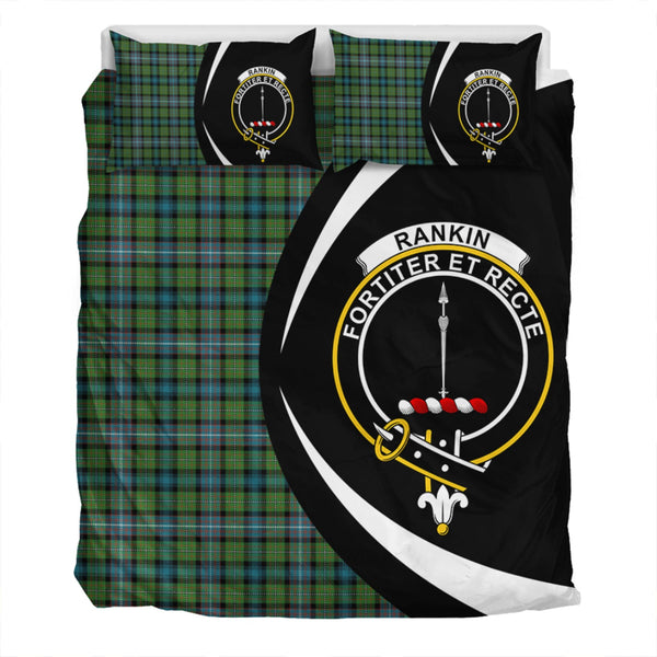 Rankin (Dalgliesh) Ancient Clan Badge Tartan Bedding Set Circle Style