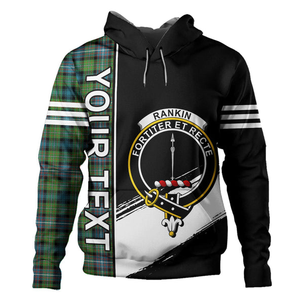 Rankin (Dalgliesh) Ancient Clan Badge Tartan Hoodie Quarter Style Personalized