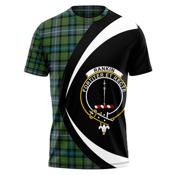 Rankin (Dalgliesh) Ancient Clan Badge Tartan T-Shirt Circle Style Personalized