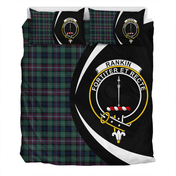 Rankin (Dalgliesh) Modern Clan Badge Tartan Bedding Set Circle Style