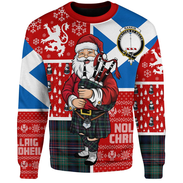 Rankin (Dalgliesh) Modern Clan Badge Tartan Sweatshirt Scotland Christmas Santa