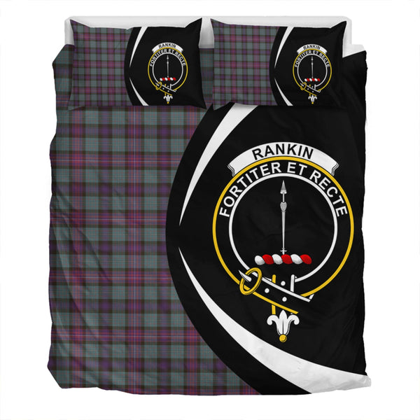 Rankin (Dalgliesh) Weathered Clan Badge Tartan Bedding Set Circle Style