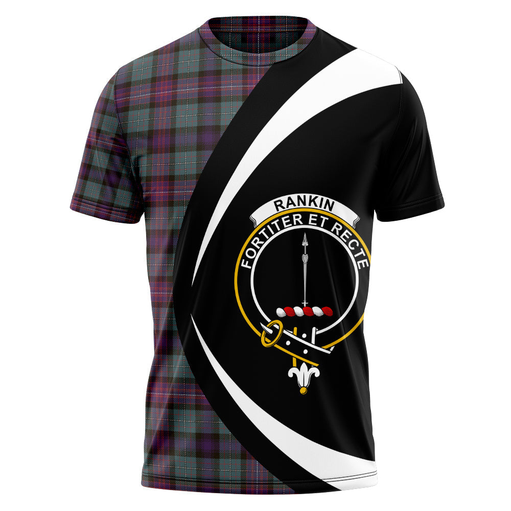 Rankin (Dalgliesh) Weathered Clan Badge Tartan T-Shirt Circle Style Personalized