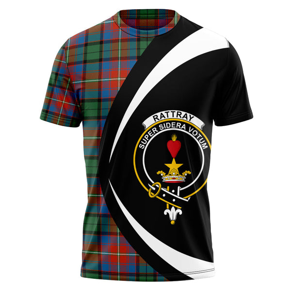 Rattray of Lude Ancient Clan Badge Tartan T-Shirt Circle Style Personalized