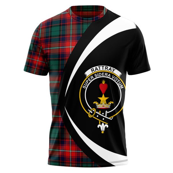 Rattray of Lude Modern Clan Badge Tartan T-Shirt Circle Style Personalized