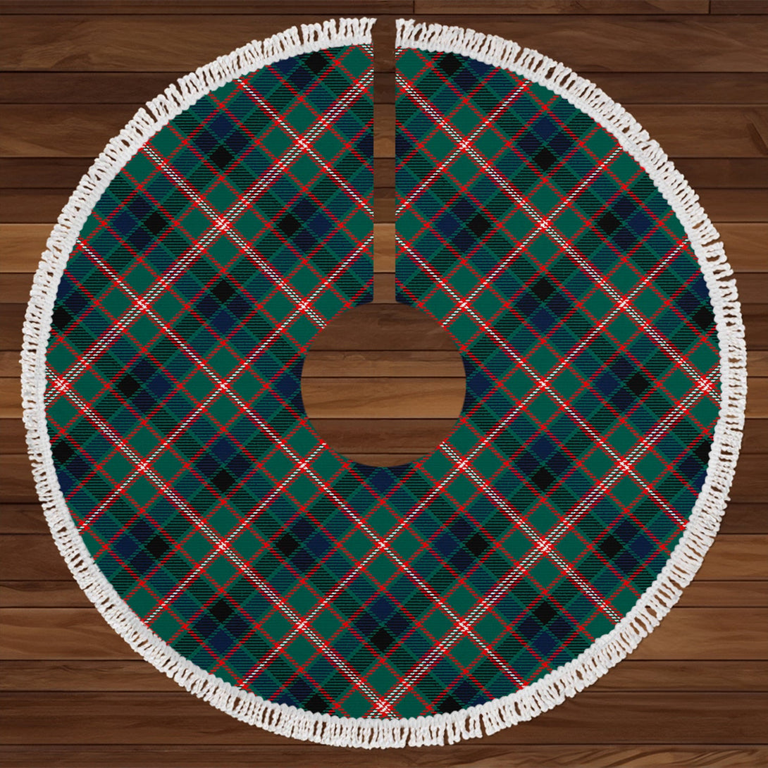 Reid Green Modern Tartan Christmas Tree Skirt