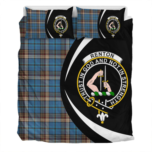 Renton Ancient Clan Badge Tartan Bedding Set Circle Style