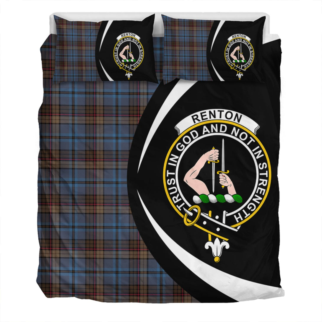 Renton Modern Clan Badge Tartan Bedding Set Circle Style