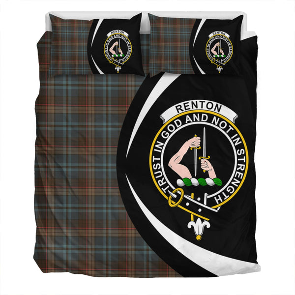 Renton Weathered Clan Badge Tartan Bedding Set Circle Style