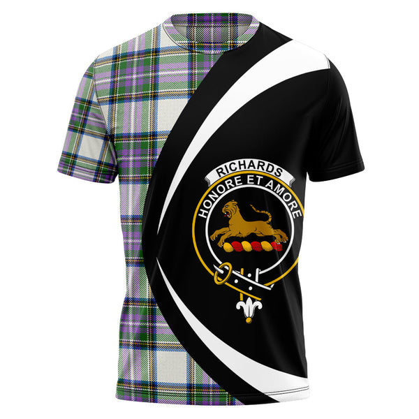 Richards (Pritchard) Ancient Clan Badge Tartan T-Shirt Circle Style Personalized