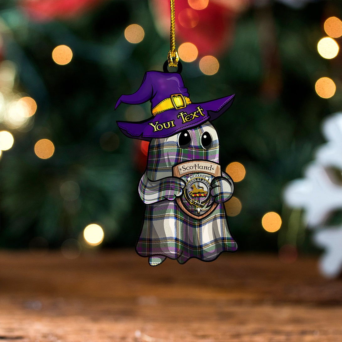 Richards (Pritchard) Modern Clan Badge Tartan Wood Acrylic Ornament Halloween Ghost