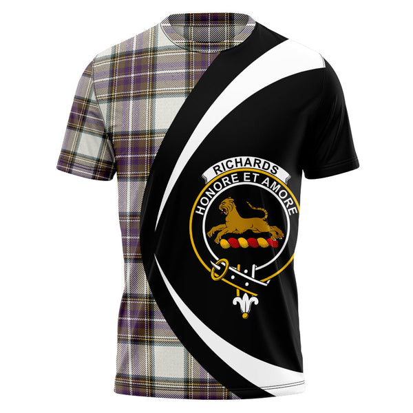 Richards (Pritchard) Weathered Clan Badge Tartan T-Shirt Circle Style Personalized