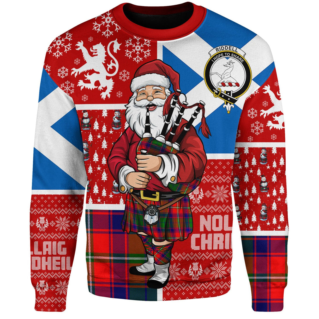 Riddell Clan Badge Tartan Sweatshirt Scotland Christmas Santa