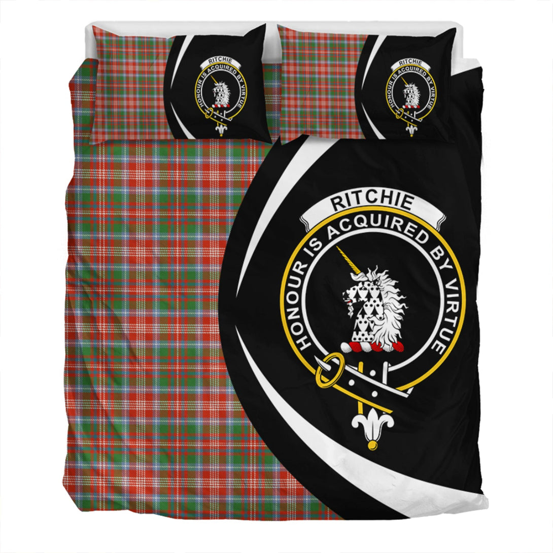 Ritchie Ancient Clan Badge Tartan Bedding Set Circle Style