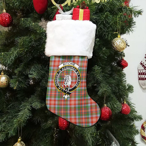 Ritchie Ancient Clan Badge Tartan Christmas Stocking