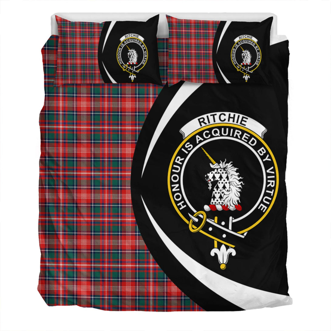 Ritchie Modern Clan Badge Tartan Bedding Set Circle Style