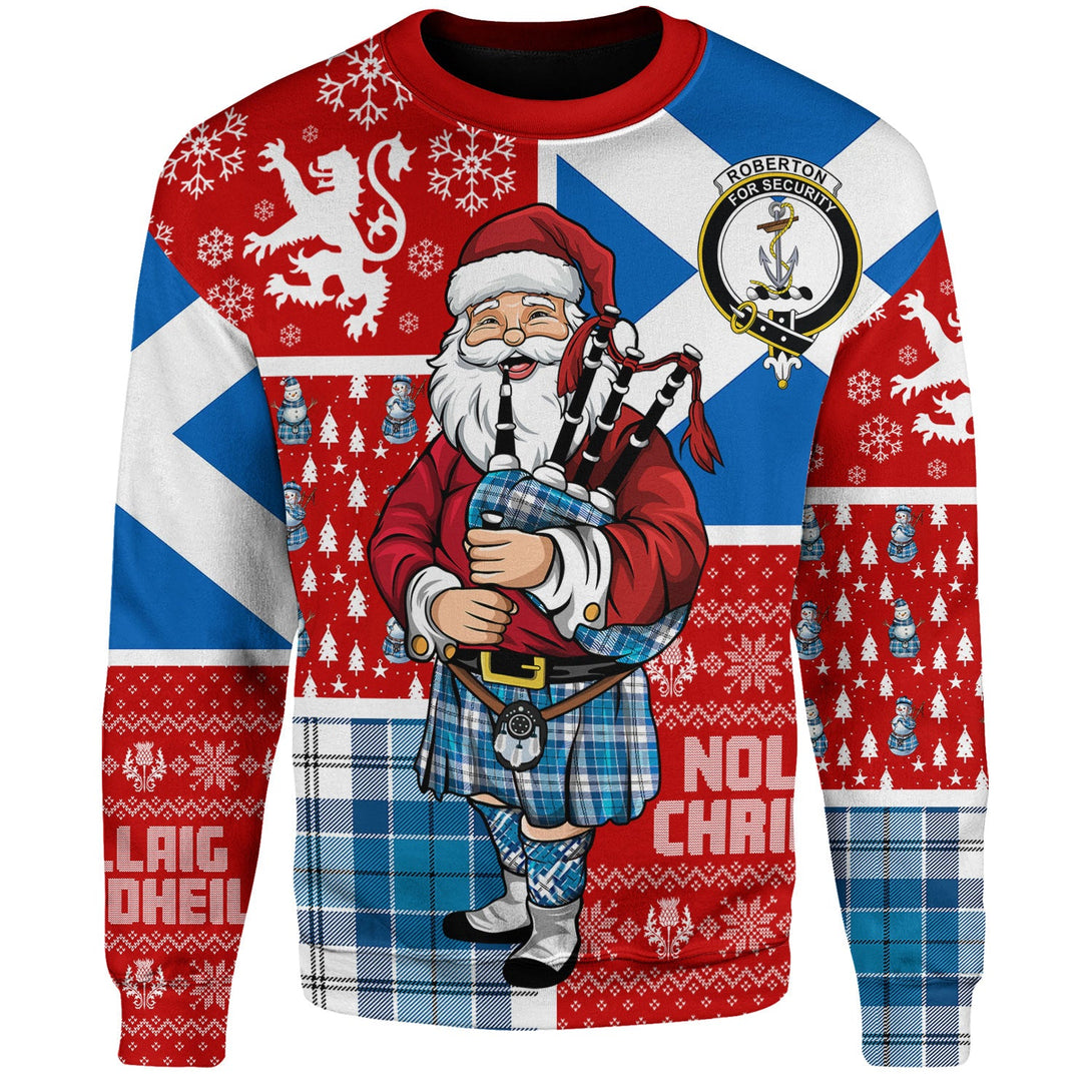 Roberton Clan Badge Tartan Sweatshirt Scotland Christmas Santa