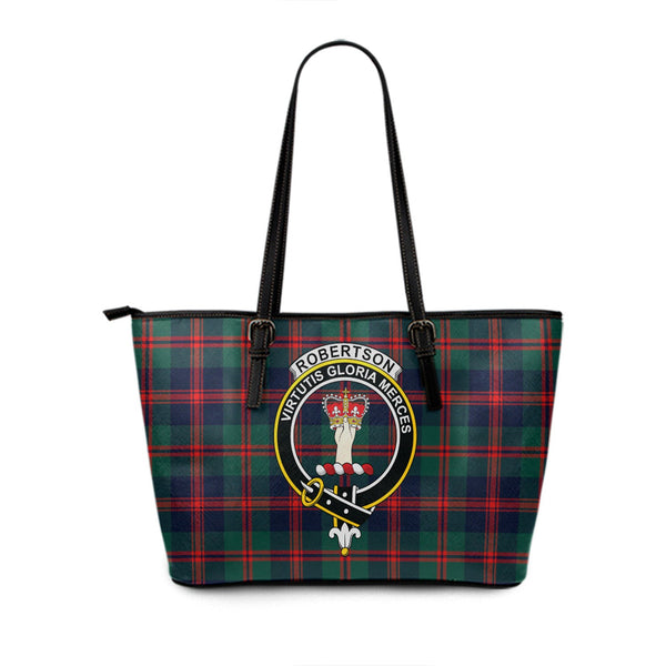 Robertson of Struan Modern Clan Badge Tartan Leather Tote Bag