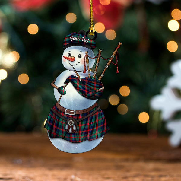 Robertson of Struan Modern Clan Badge Tartan Wood Acrylic Ornament Snowman Bagpipe Personalized