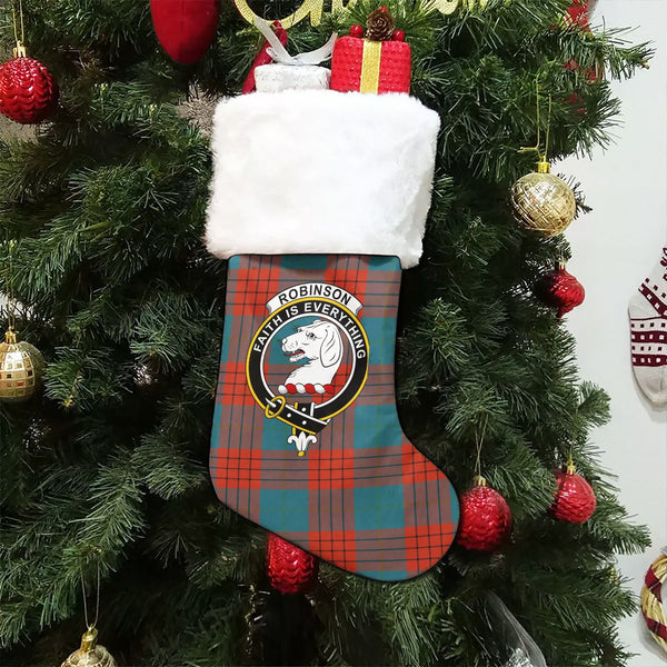 Robinson Dress (Robins Dress) Ancient Clan Badge Tartan Christmas Stocking