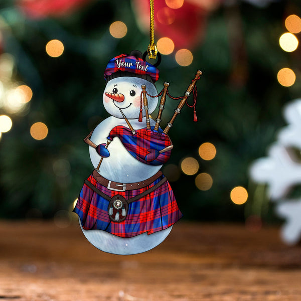 Robinson Dress (Robins Dress) Modern Clan Badge Tartan Wood Acrylic Ornament Snowman Bagpipe Personalized