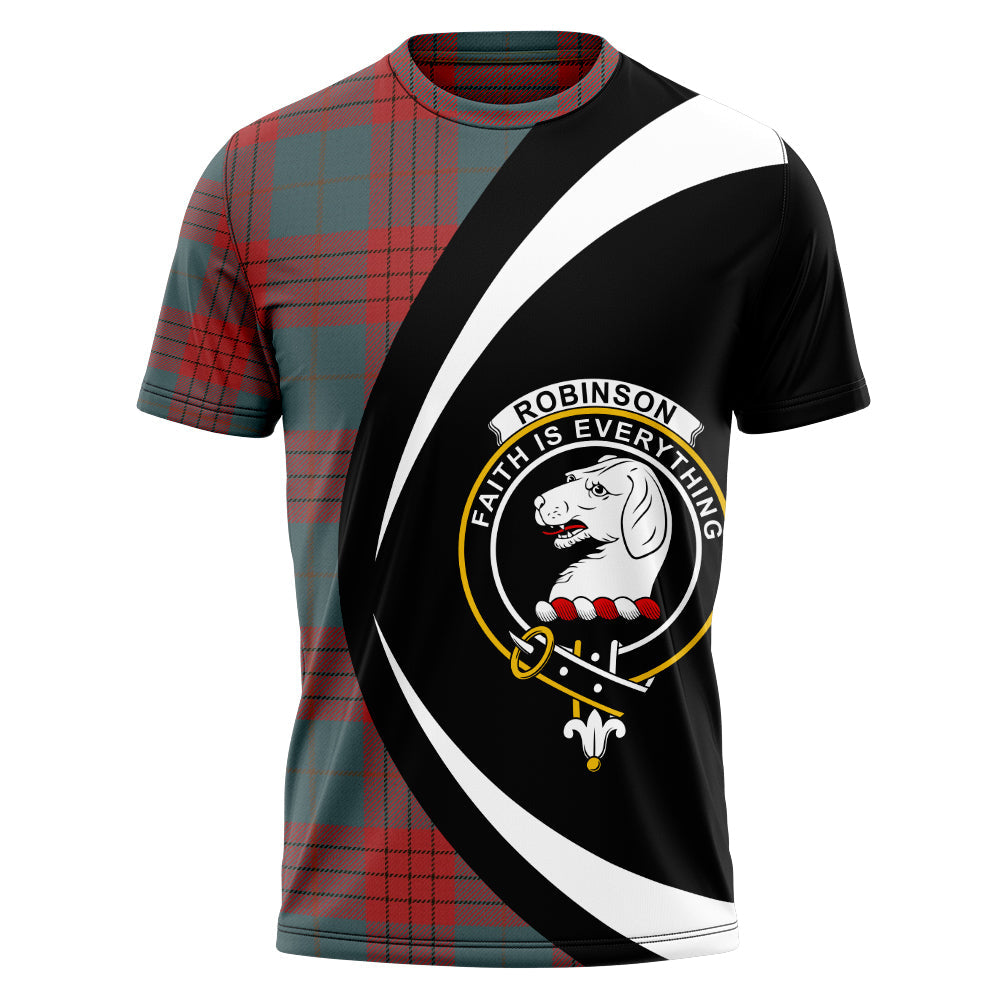 Robinson Dress (Robins Dress) Weathered Clan Badge Tartan T-Shirt Circle Style Personalized