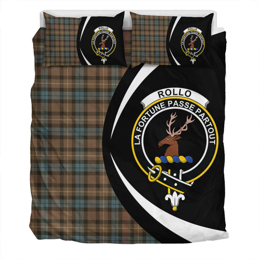 Rollo Weathered Clan Badge Tartan Bedding Set Circle Style