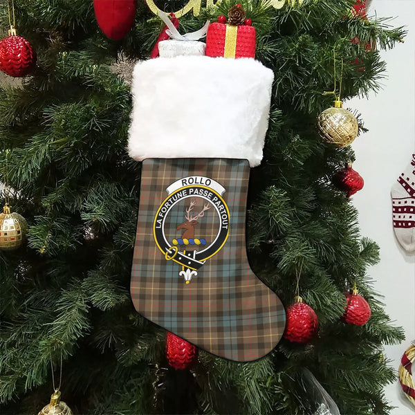 Rollo Weathered Clan Badge Tartan Christmas Stocking