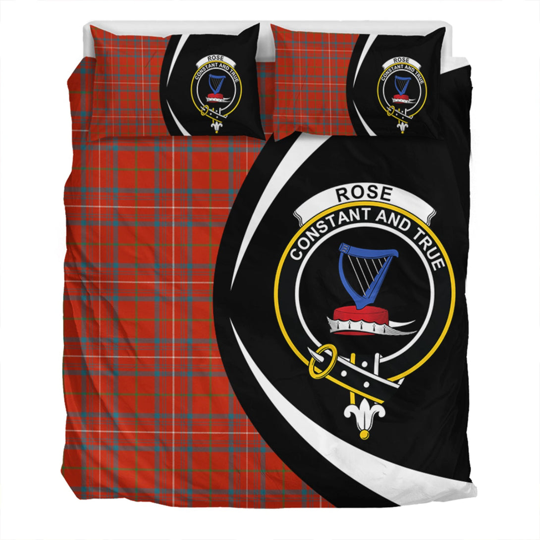 Rose Ancient Clan Badge Tartan Bedding Set Circle Style