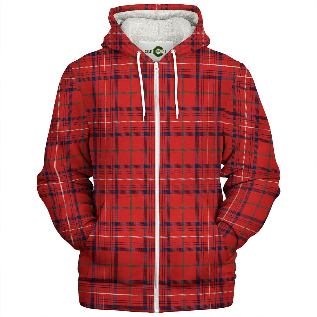 Rose Modern Tartan Sherpa Hoodie