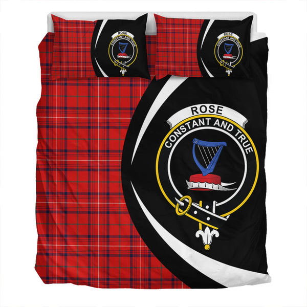 Rose Modern Clan Badge Tartan Bedding Set Circle Style