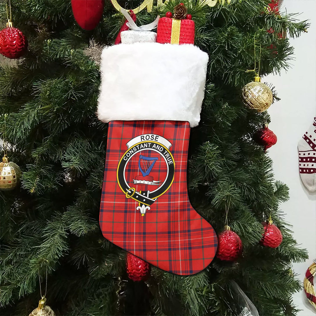 Rose Modern Clan Badge Tartan Christmas Stocking