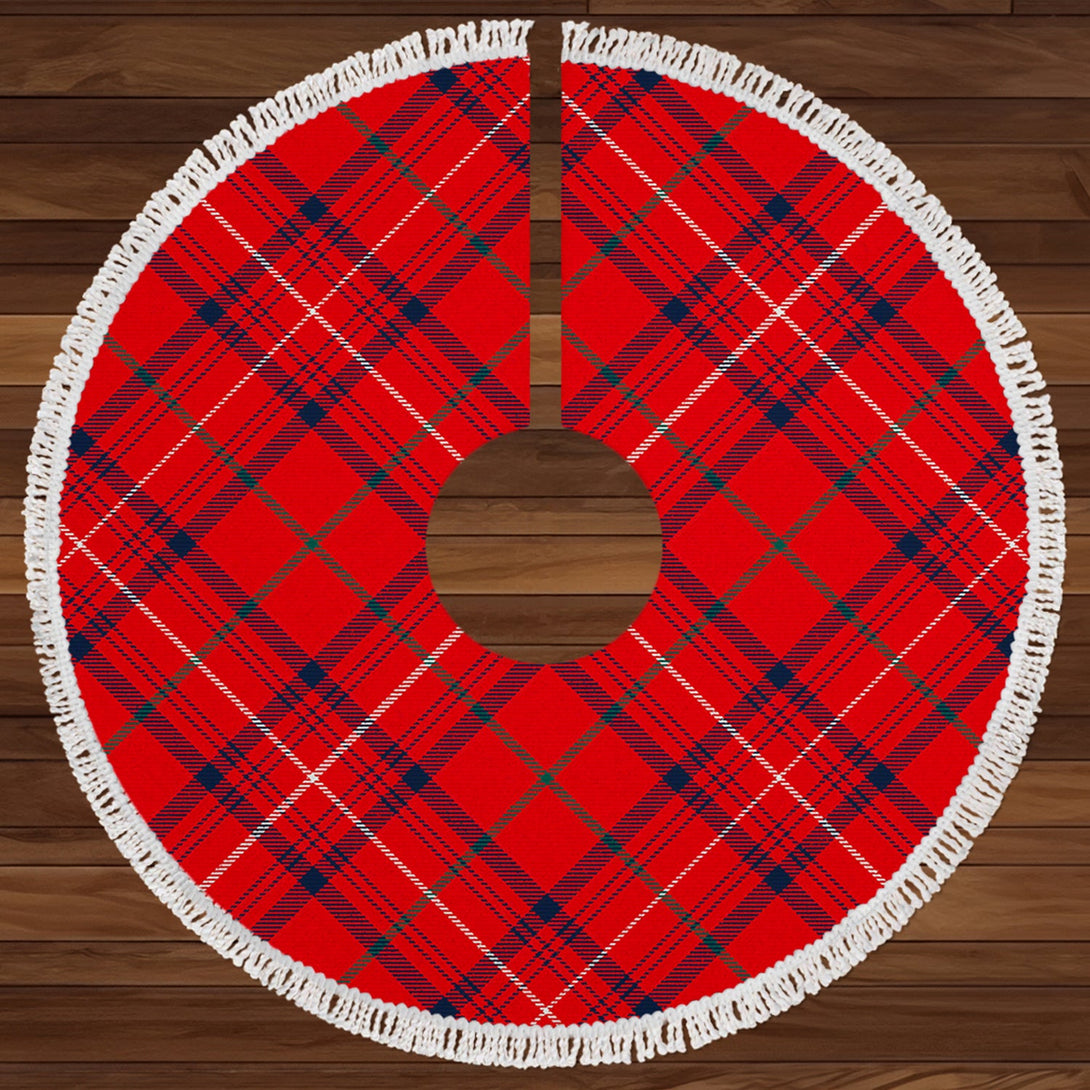 Rose Modern Clan Badge Tartan Christmas Tree Skirt