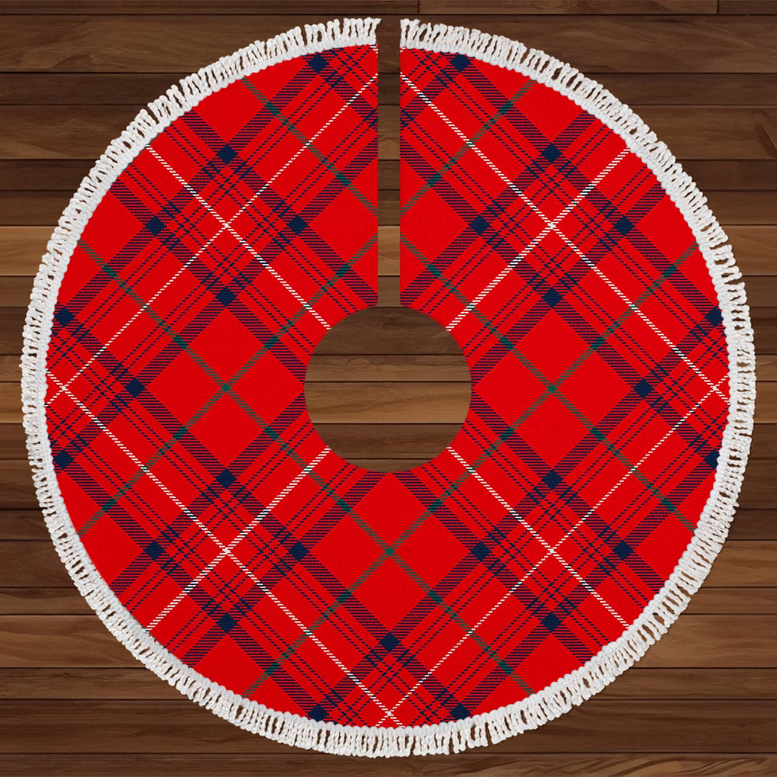 Rose Modern Tartan Christmas Tree Skirt