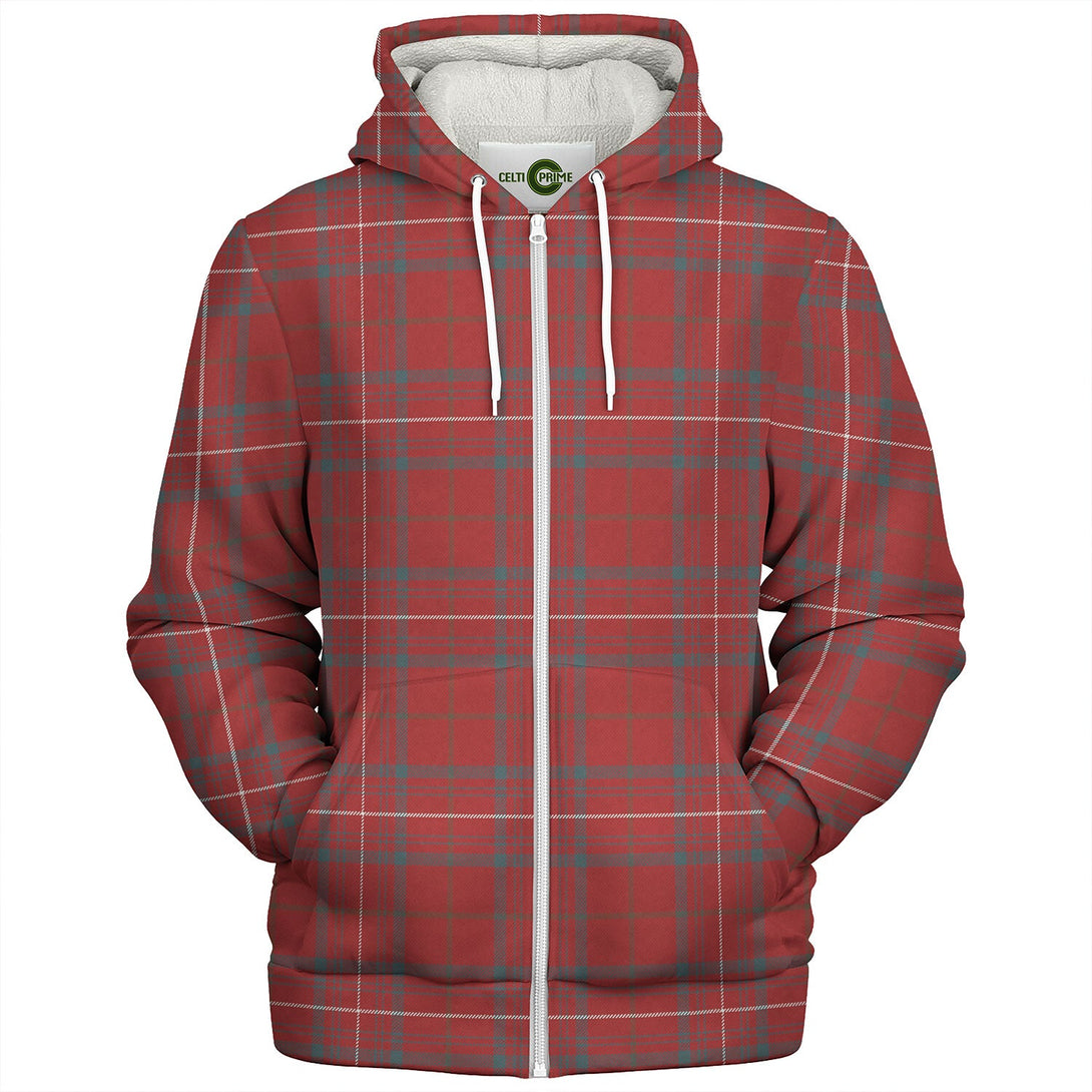 Rose Weathered Tartan Sherpa Hoodie