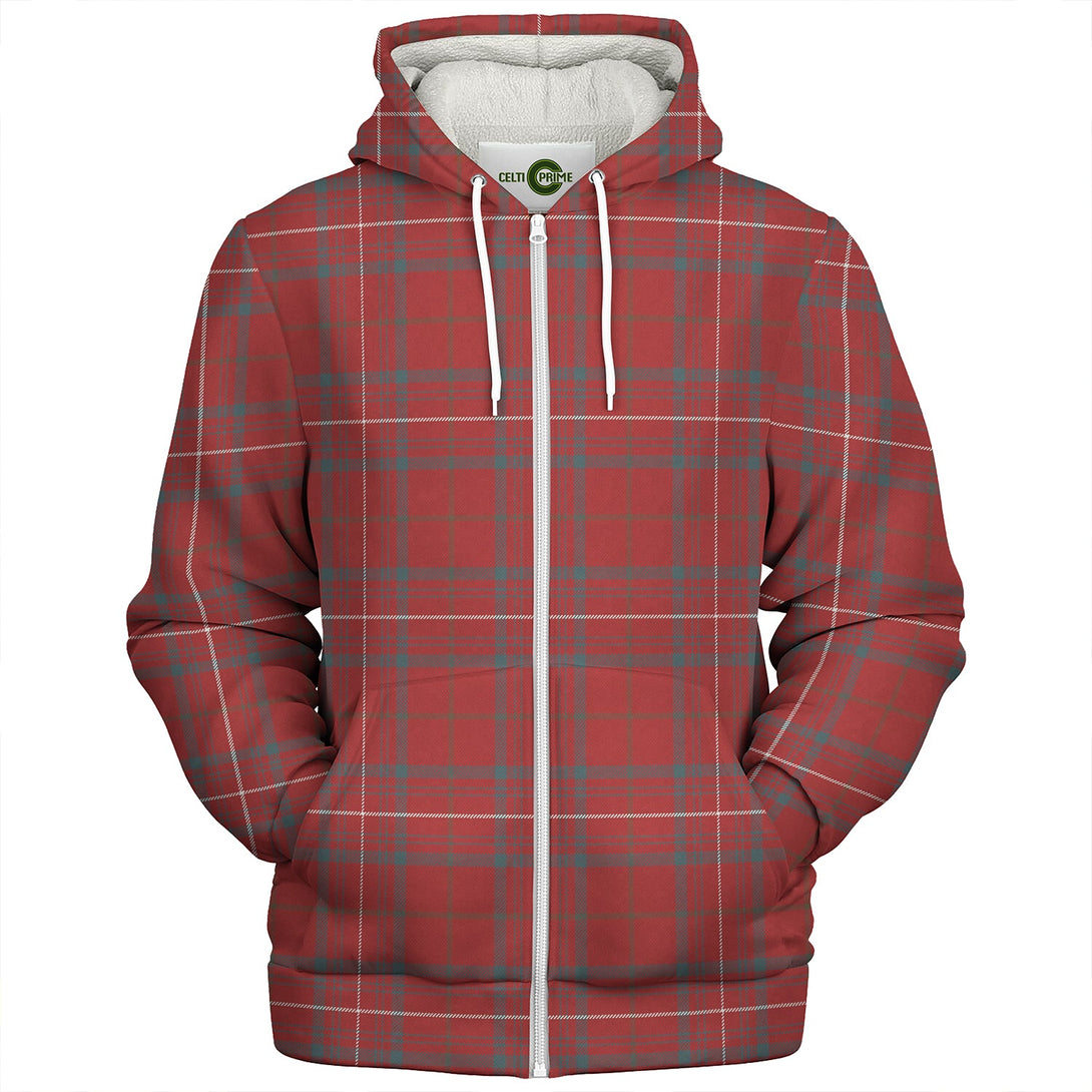 Rose Weathered Clan Badge Tartan Sherpa Hoodie