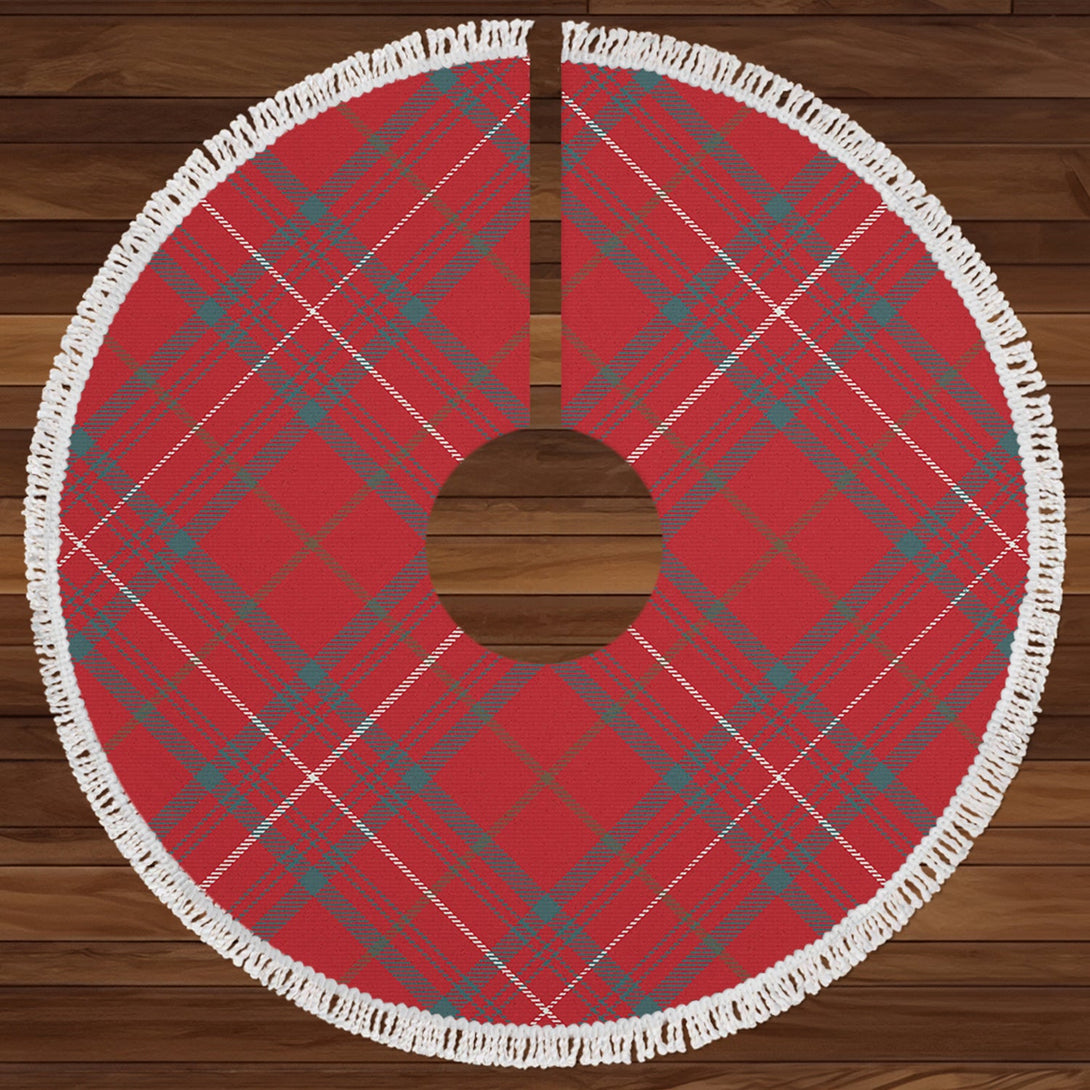 Rose Weathered Clan Badge Tartan Christmas Tree Skirt