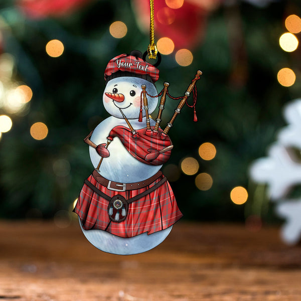 Rose Weathered Clan Badge Tartan Wood Acrylic Ornament Snowman Bagpipe Personalized