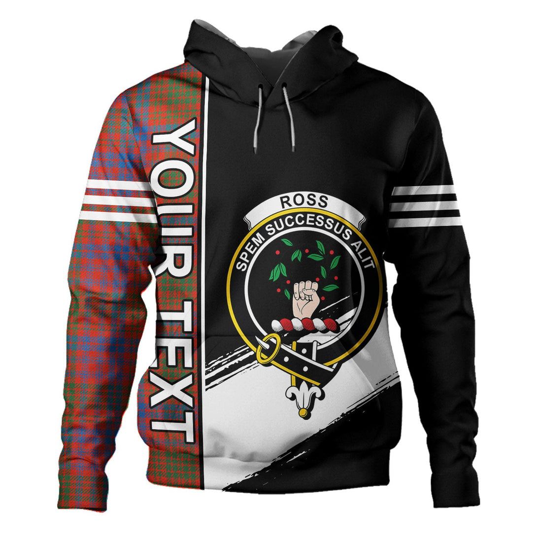 Ross Ancient Clan Badge Tartan Hoodie Quarter Style Personalized