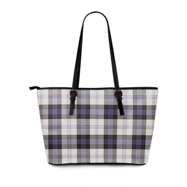 Ross Dress Blue Weathered Tartan Leather Tote Bag