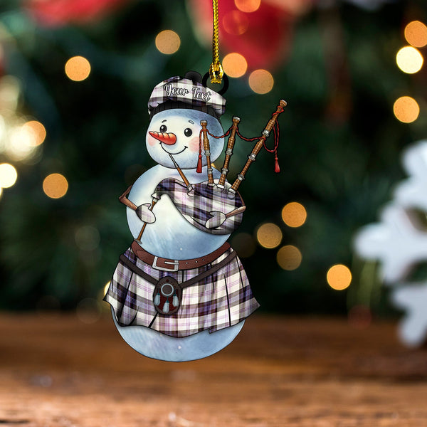 Ross Dress Blue Weathered Tartan Wood Acrylic Ornament Snowman Bagpipe Personalized